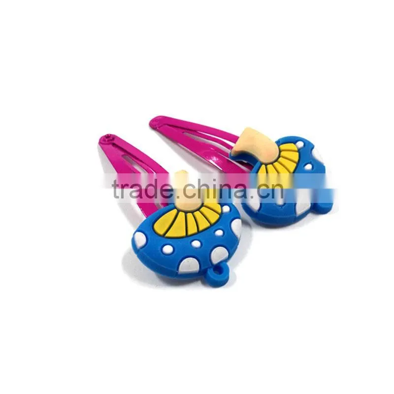 Mushroom shape cheap cartoon design custom clear bobby pins
