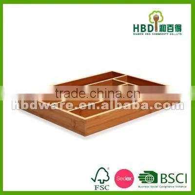 Bamboo kitchen cutlery tray,bamboo organizer,wood cutlery tray wholesale