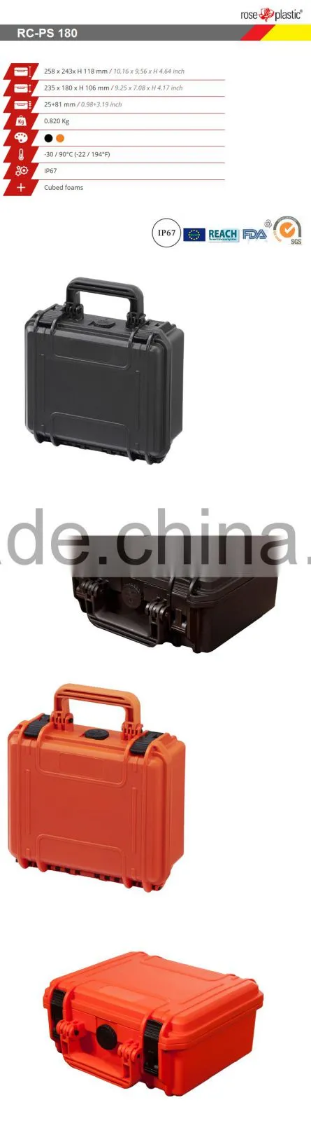 Hard handheld precision instrument case box with IP67 waterproof RC-PS 180