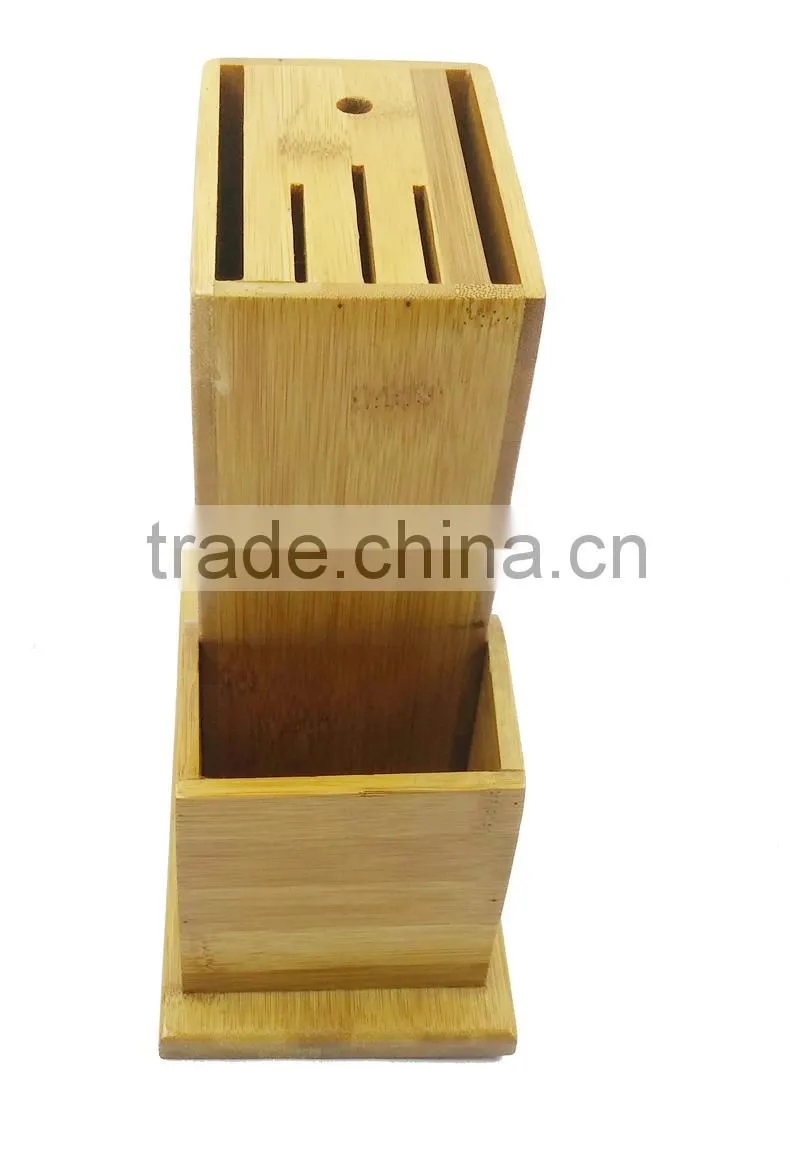 BH011 Two Storied Standing Bamboo Kitchen Knife Holder