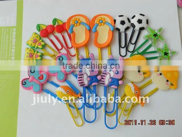 2014 SHAPED FASHIONAL BUTTERFLY SOFT PVC PAPER CLIP/BOOKMARK