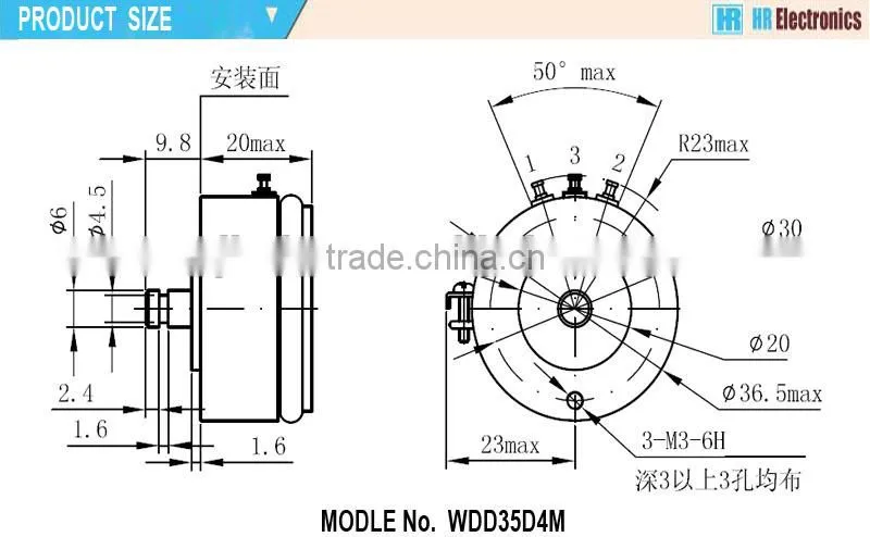 potentiometer pcb WDD35D4M