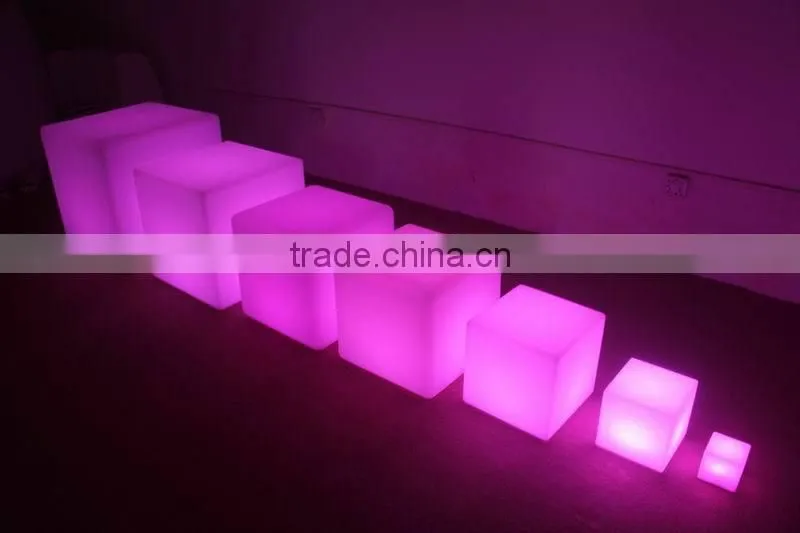 indoor/outdoor color change plastic illuminated LED cube/Fashion Plastic Illuminated LED Cube