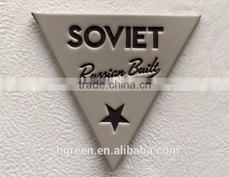 Fashion design PU fake leather patch for denim
