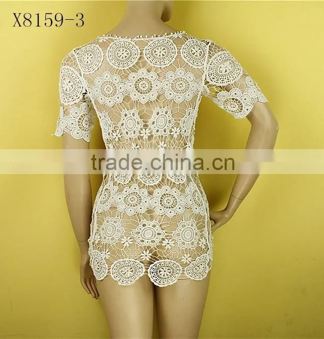 2016 Fashion Sexy Crochet Summer White Dresses For Women