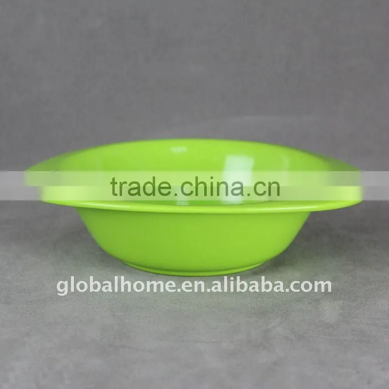 Oval white kid's melamine bowl