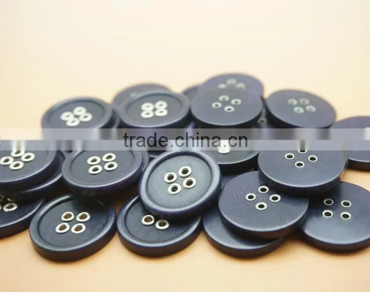 4 Holes Fancy Navy Natural Corozo Nut Buttons with Eyelet