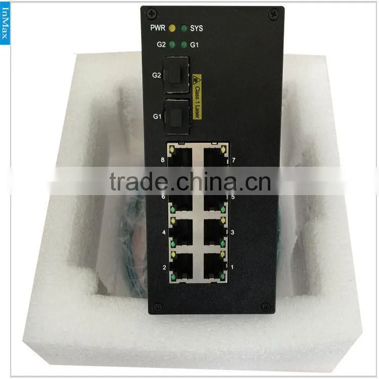 2x1000M FX(SFP Slot) to 8x10/100MBase TX Gigabit Industrial PoE Switches P610A