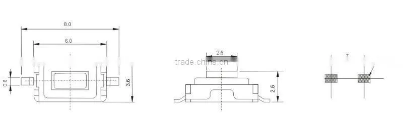 pcb tactile membrane switch TS-1205,smt/smd tactile switch