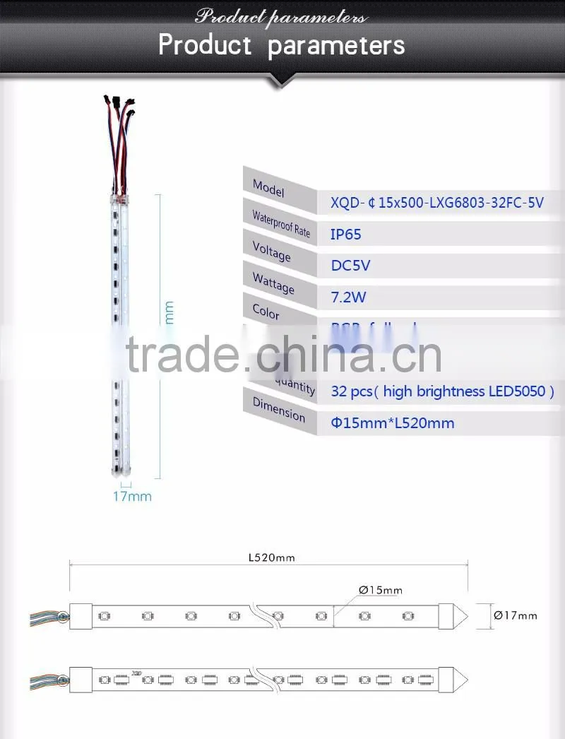 full color christmas tree decorations Tube LED