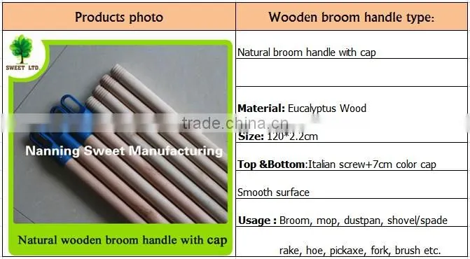 Natural wood handle broomstick