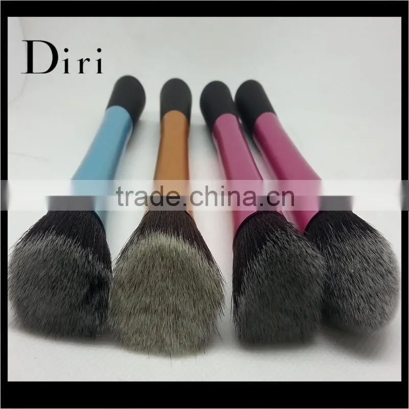 Flat top cosmetic long handle foundation makeup brush