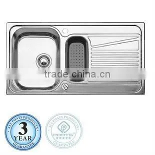 Satisfying service factory supply kitchen stainless steel sink with drainboard