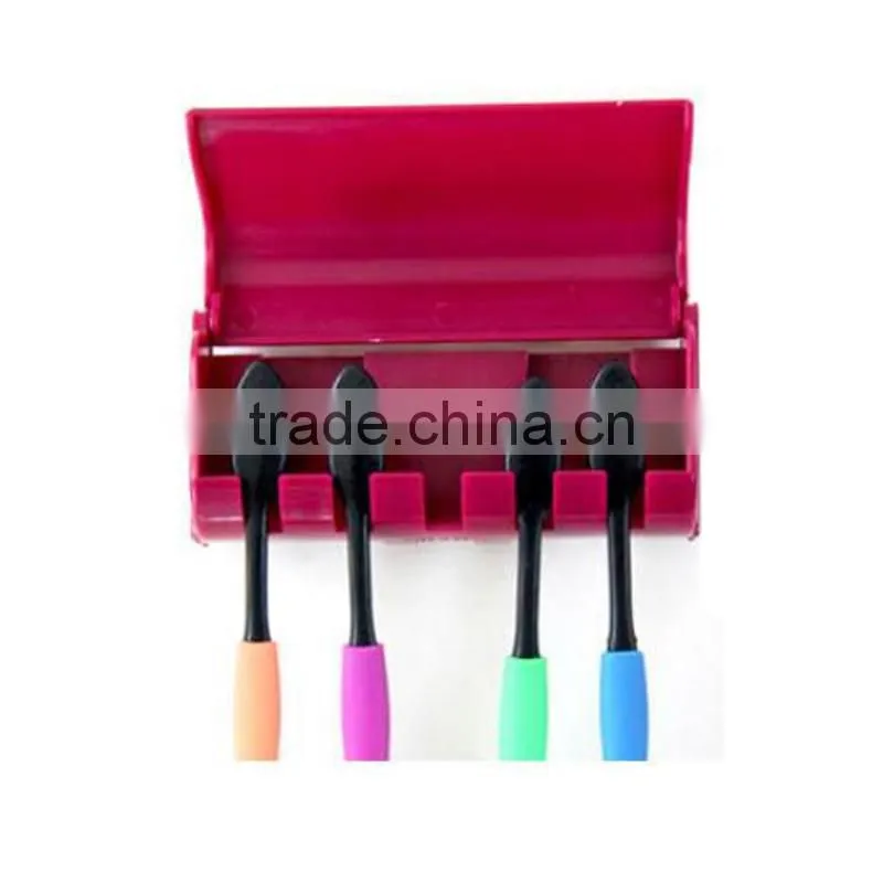Bathroom sets toothpaste dispenser automatic toothpaste squeezer with 5 toothbrush holder home wall mount