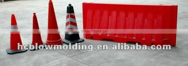 OEM Blow Molding HPDE Plastic Two Parts Traffic Cones PE Road Warning Sign