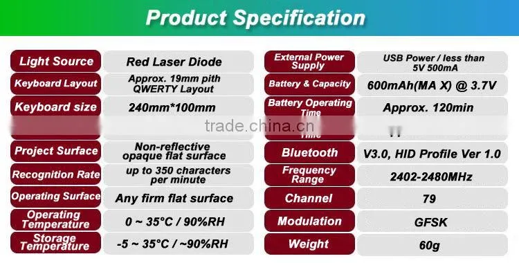 2017 Trending Products Mini Wireless Laser Projection Keyboard for Iphone
