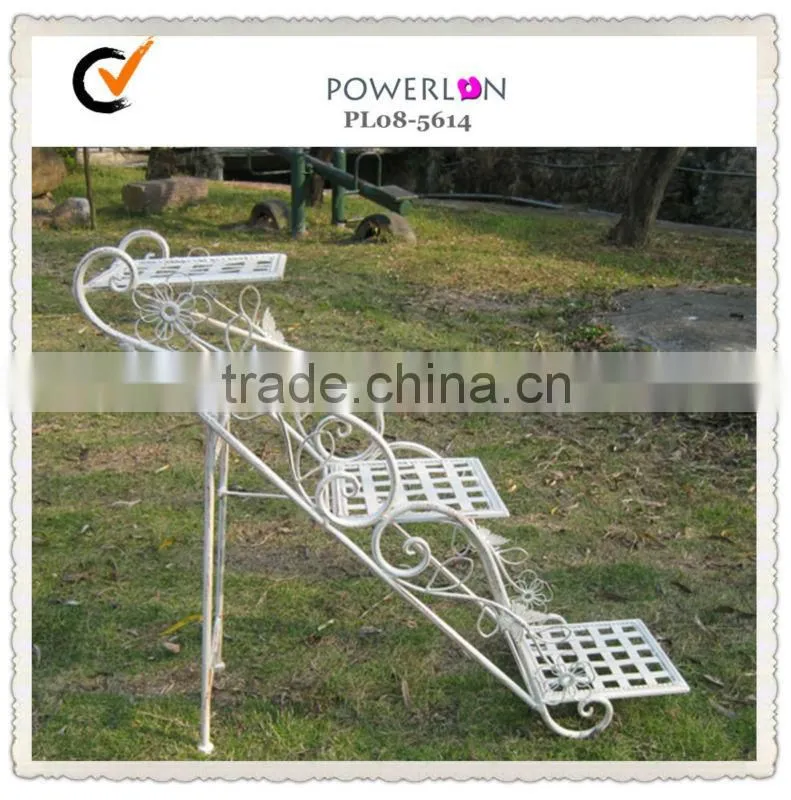 Royal Antique White Classical Vintage Outdoor 3-tire Shelf
