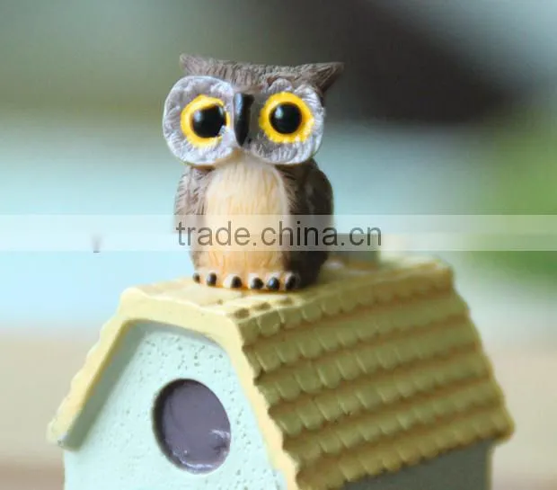 Micro landscape accessories moss bottle set props mini resin owl ornament crafts
