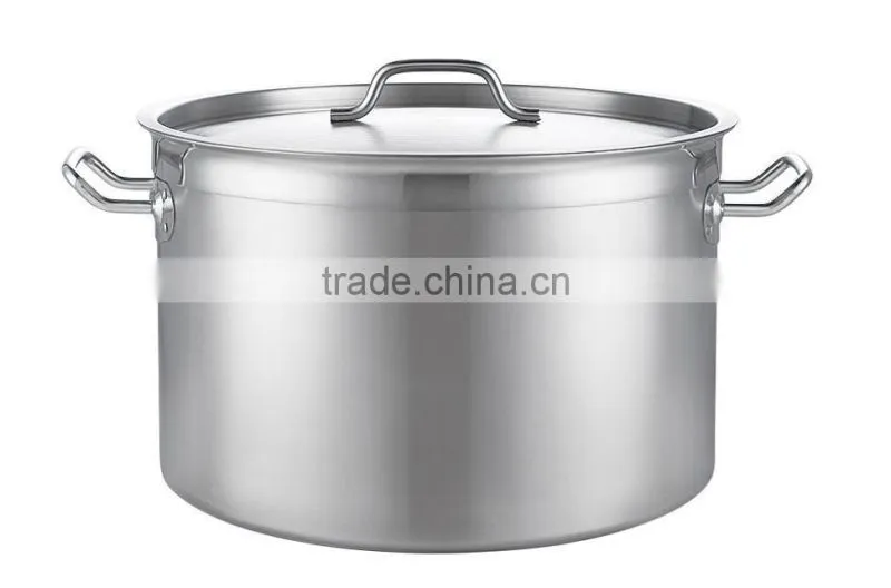 Two Handle Sauce Pan Saucepan Cooker Family Restaurant Hotell Usage High Body Stainless Steel Stock Pot with Lid