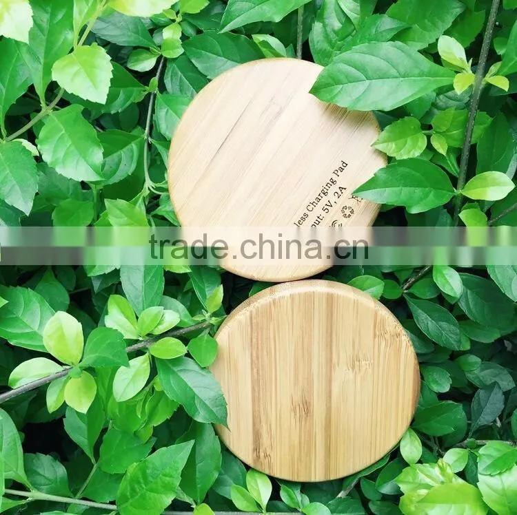 Creative bamboo wood wireless charger pad for Apple & Android Universal Wireless Universal mobile phone charger adapter