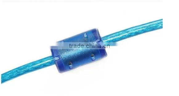Factory Supplier USB 2.0 64 Knit Data Line Male to Male Transparant Blue Color Line
