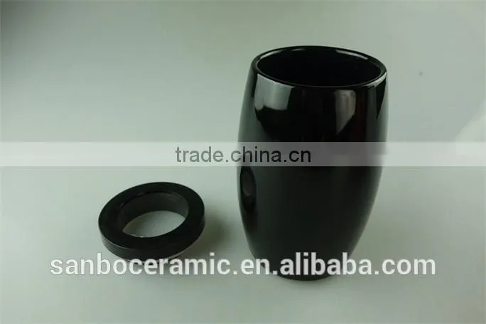 Cheap Price Colorful Ceramic Sugar Pot with Black Cover for tea,coffee