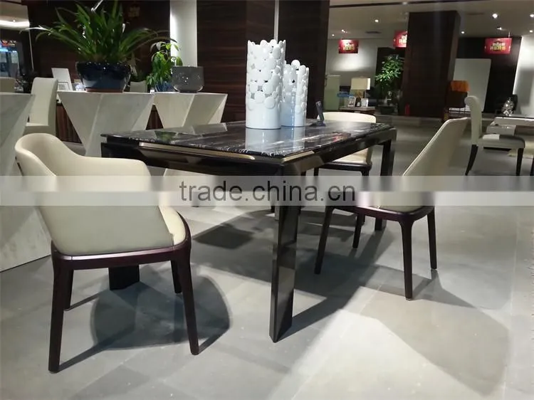 Antique solid wood and leather dinning chair