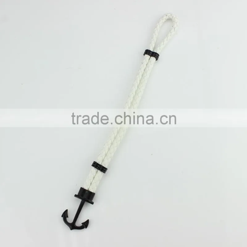 Hot Sale Mens PU Leather Bracelet Handmade Anchor Bracelet