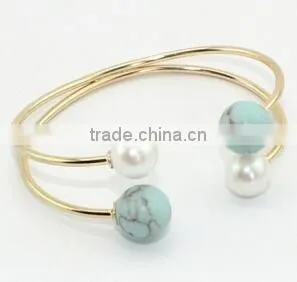 Unique Ethnic Gemstone bracelet Semi Precious Turquoise Bangle