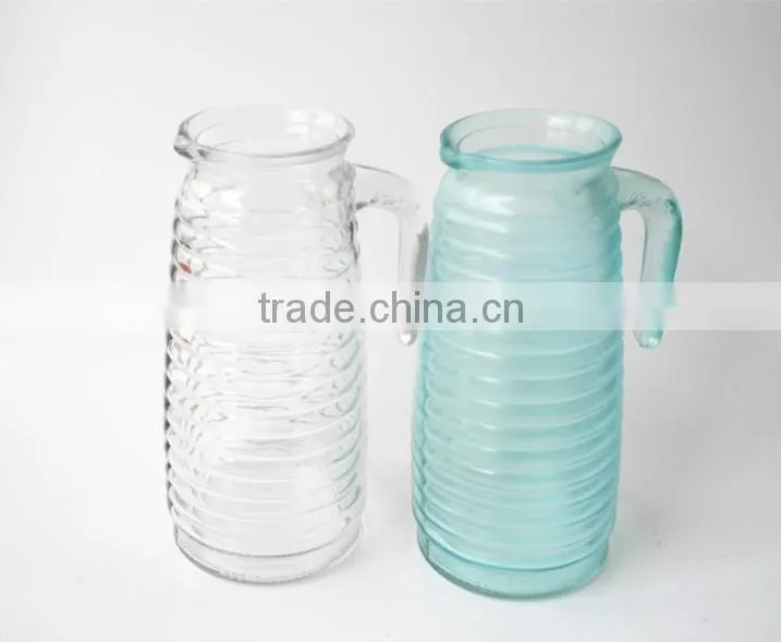 cheap daily use party cold beverage texure glass pitcher with handle