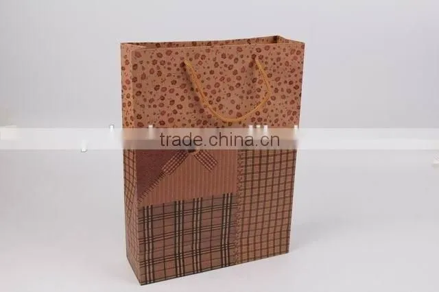 Printed Foldable Gift Bag / Retro Look Shopping Paper Bag