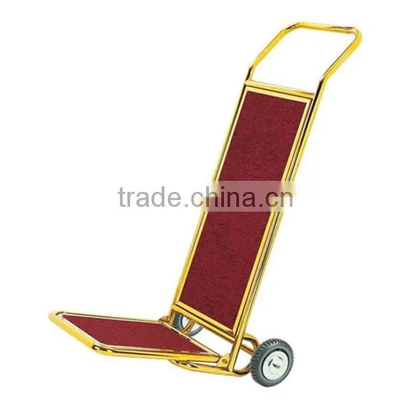 Stainless steel luggage trolley hand cart for hotel lobby XL-1