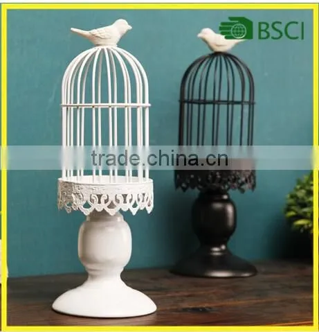 Home Decoration Bird Cage Metal Antique Wedding Bird Cage Candle Holder