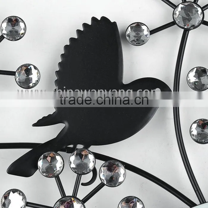 China Manufacturer Low Price Black Cute Bird Wall Clock