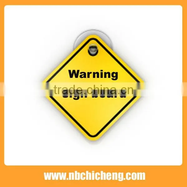 Plastic Safety Warning sign board with Suction Cup