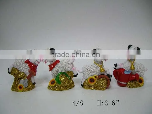 resin sheep for Russia new year ornaments