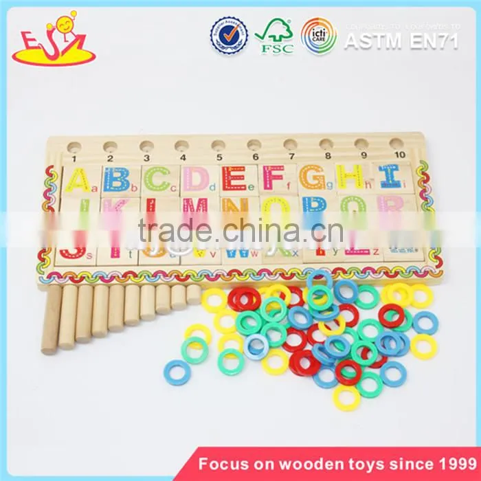Wholesale educational kids wooden count toy baby preschool teaching aid wooden count toy W12E001