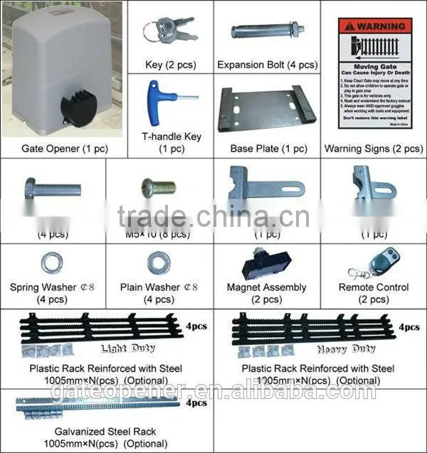 Newest Design Sliding Gate Opener 600KG 1400LBS sliding door Opener Electric Operator Driveway Door Slide Roller Chain Driven