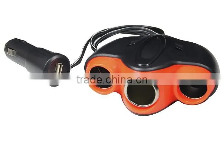 12V/24V car cigarette lighter three socket