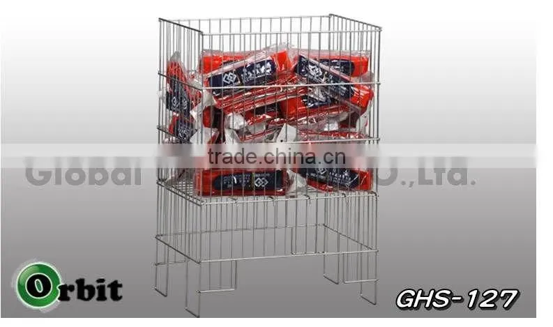 Metal Foldable Stackable Container Storage Cage Wire Mesh Basket