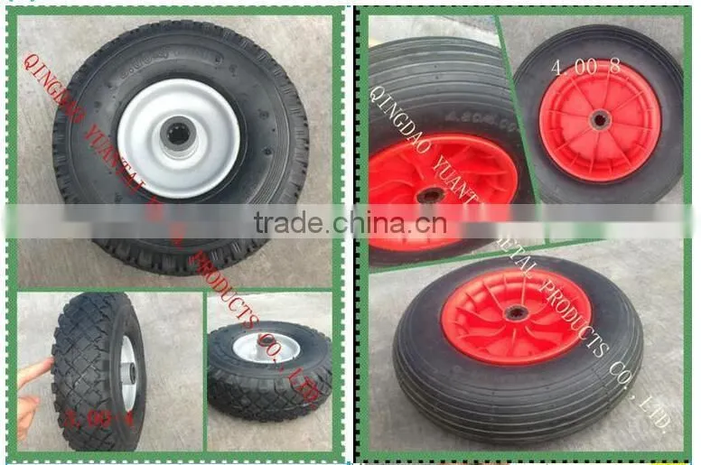 steel rim 8x2.50-4 flat free pu foam wheel