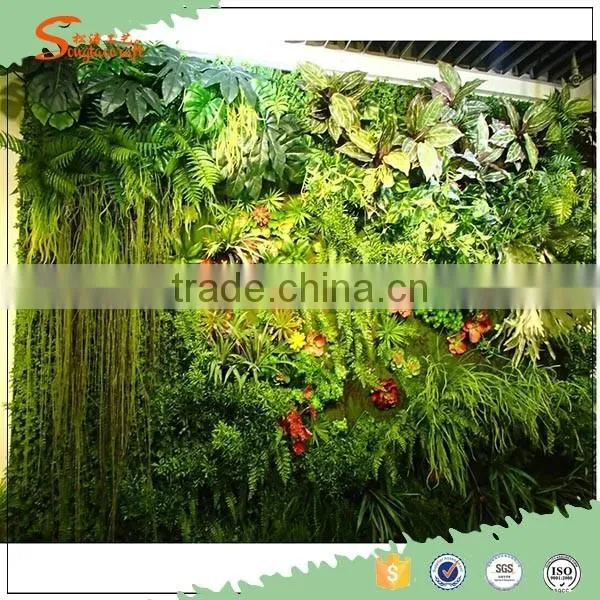 Guangzhou Factory price plastic plant green wall for outdoor decorating