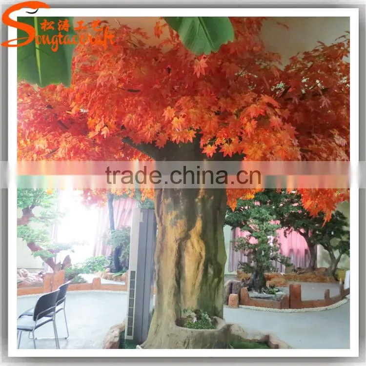 2017 Customized artificial autumn red maple tree cheap artificial trees large artificial decorative tree