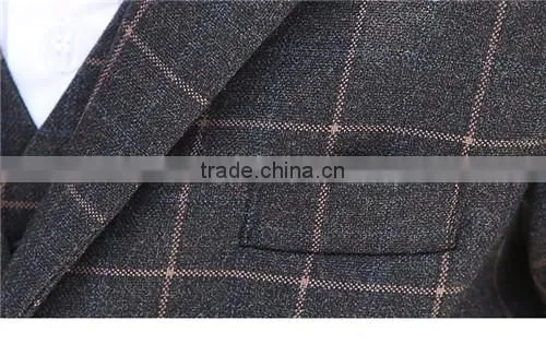BOY'S TR CHECKED SUITS- JACKET&PANTS&VEST