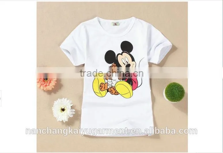 High quality cartoon printed cotton T shirt for chirlden