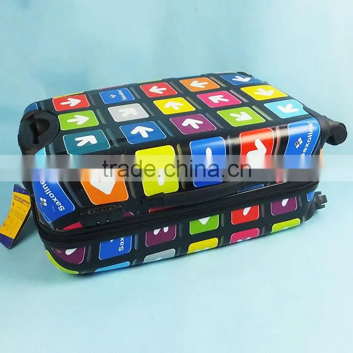 150704b Bags Leopard Trolley Luggage Printed ABS Luggage stocklots
