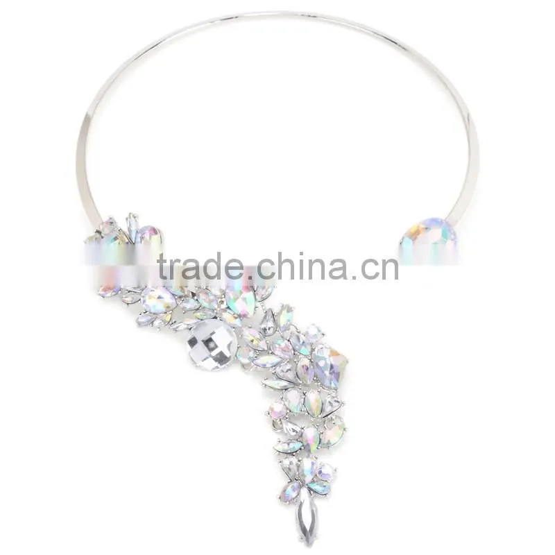Bohemian Luxury Crystal Beads Cuff Collar Choker Necklace Women multicolored Wedding Maxi Statement Jewelry