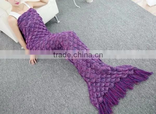 2016 New Design Knitted Amazon Mermaid Tail Blanket Wholesale