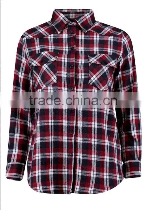 Fashion Classical Casual Women Plaid Shirt New Design Shirts