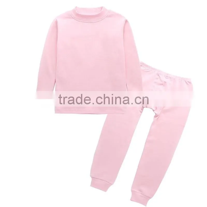factory made in china kids sleeping wear/custom solid color child high collar render garment